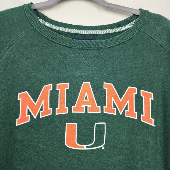 Jansport sz XL men Miami Hurricanes Green Pullover Sweatshirt Football fans - Picture 2 of 9